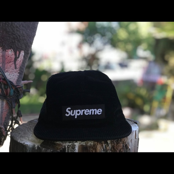 Supreme Corduroy Camp Cap (SS18) Black - Picture 2 of 8